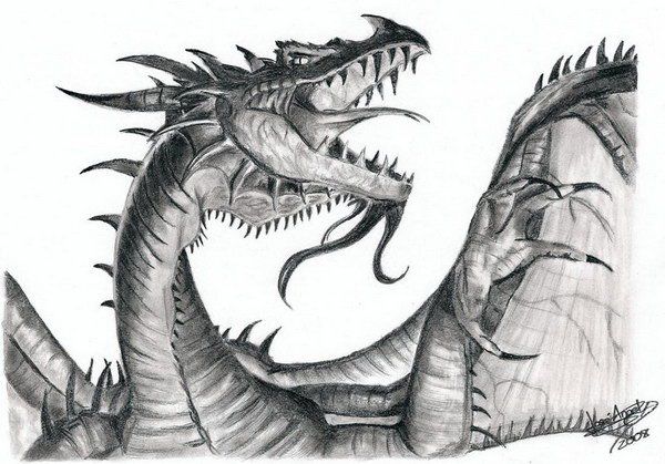 600x419 Pencil Drawings Of Western Dragon Yup This Is Awesome Sketching - Dragon Pencil Sketch