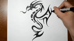 300x168 Drawing Tribal Dragon Simple Design Pictures - Dragon Simple Sketch