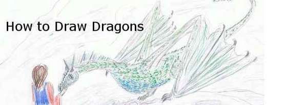 560x205 How To Draw Dragons 5 Steps - Dragon Simple Sketch