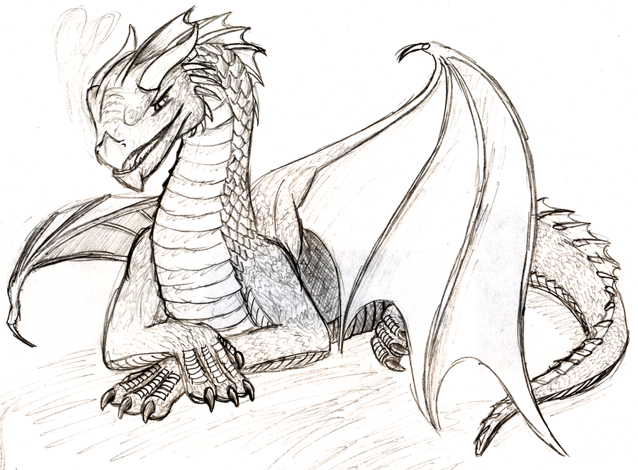 900x664 Simple Dragon By Flamingpigeon - Dragon Simple Sketch