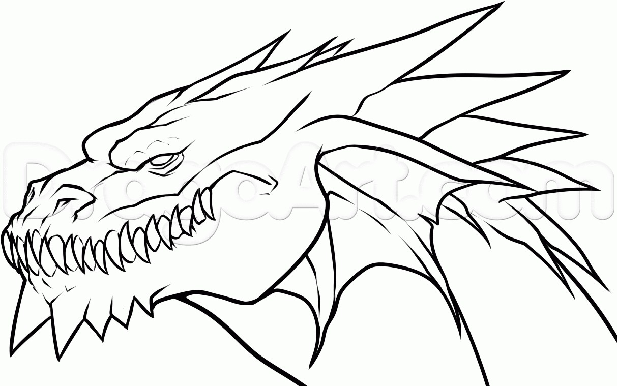 1213x759 Simple Dragons - Dragon Simple Sketch