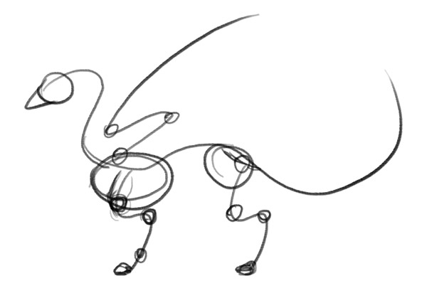 600x426 Create Zombie Dragon Concept Art Design And Sketch - Dragon Simple Sketch