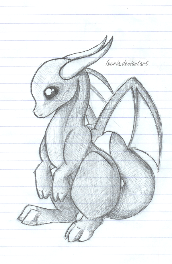 600x920 Baby Dragon Sketch By Ixeria Kat Dragon Sketch - Dragon Sketch