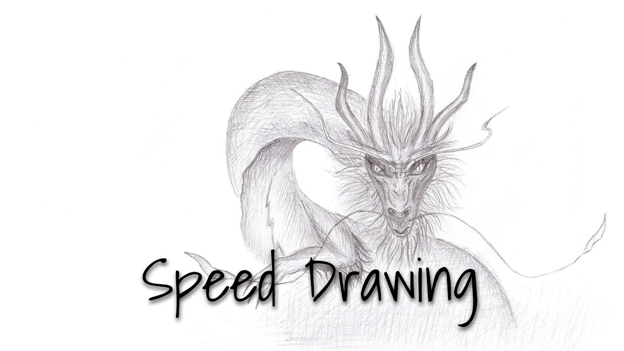 1280x720 Speed Drawing - Dragon Sketch Art