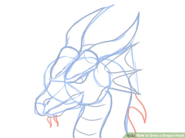 728x546 How To Draw A Dragon Head (With Pictures) - Dragon Sketch Drawing