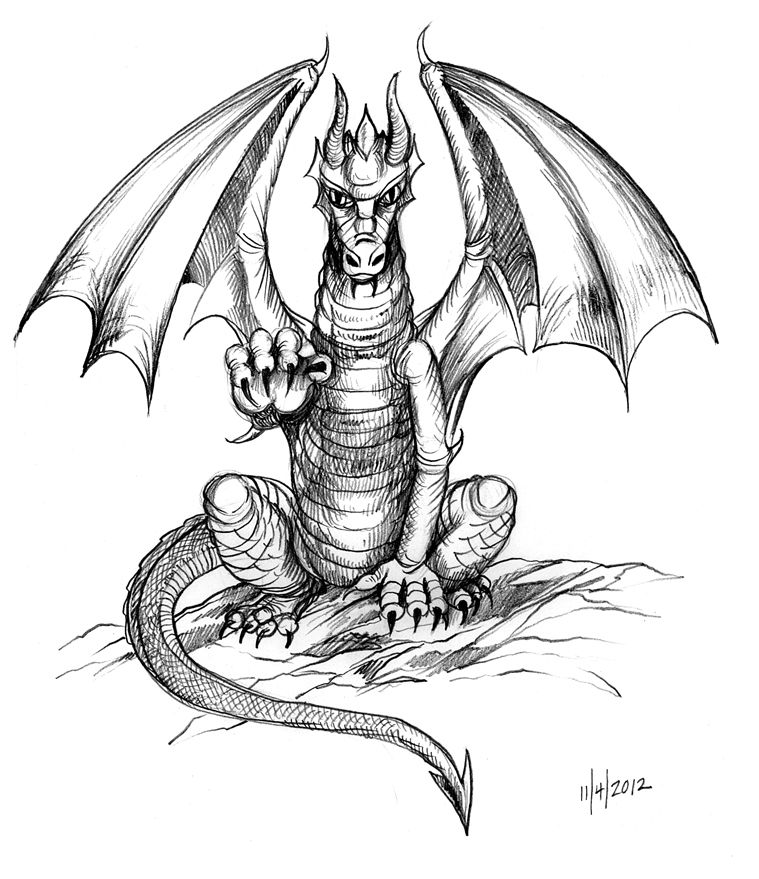 759x879 Sketches Of Dragons Angry Dragon Drawing Ideas - Dragon Sketch Drawing