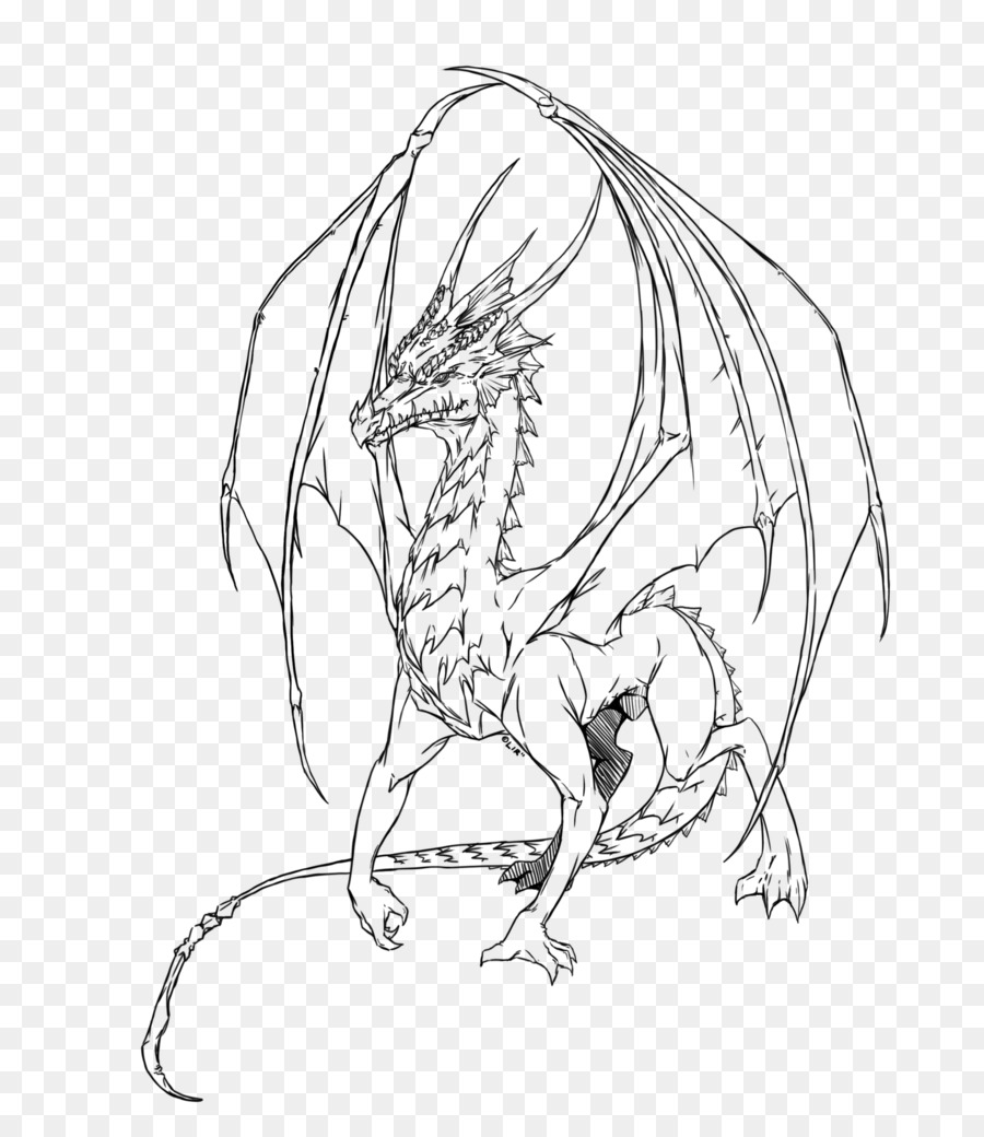 900x1040 Dragon Drawing Line Art Sketch - Dragon Sketch Drawing