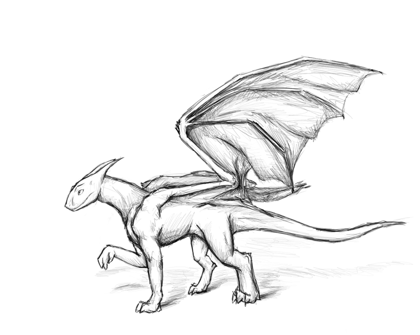 851x680 Dragon - Dragon Sketch Easy