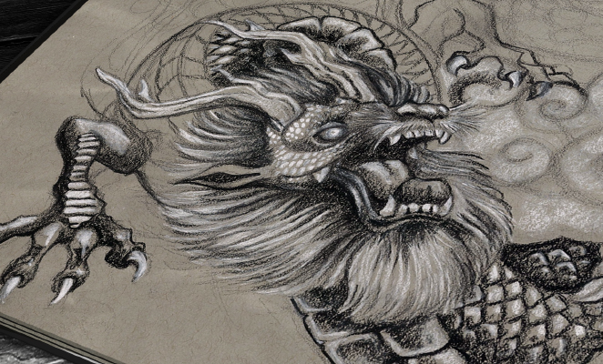 662x400 Dragon Sketch Kimberart - Dragon Sketch Images