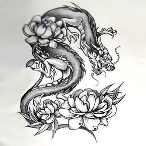 Dragon Sketch Tattoo at PaintingValley.com | Explore collection of ...