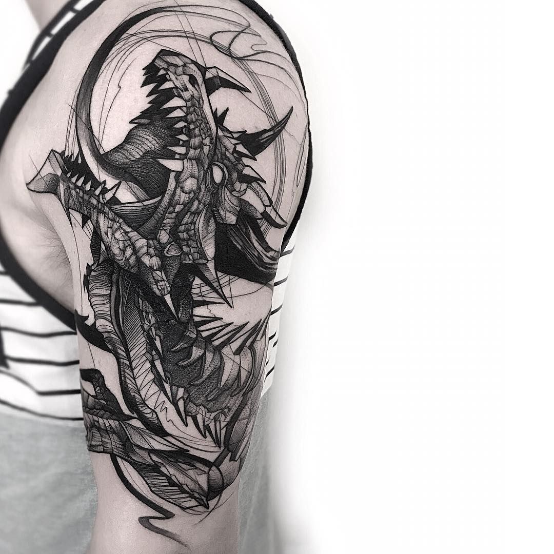 1080x1080 Pin By Narcis Daniel Ivs On Locuri De Vizitat - Dragon Sketch Tattoo