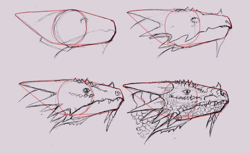 500x306 How To Draw Dragons 50 Best Dragon Drawing Tutorials - Dragon Sketch Tutorial