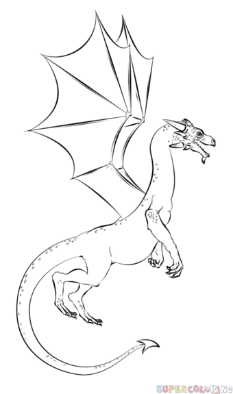 340x575 How To Draw A Realistic Dragon Step By Step. Drawing Tutorials For - Dragon Sketch Tutorial