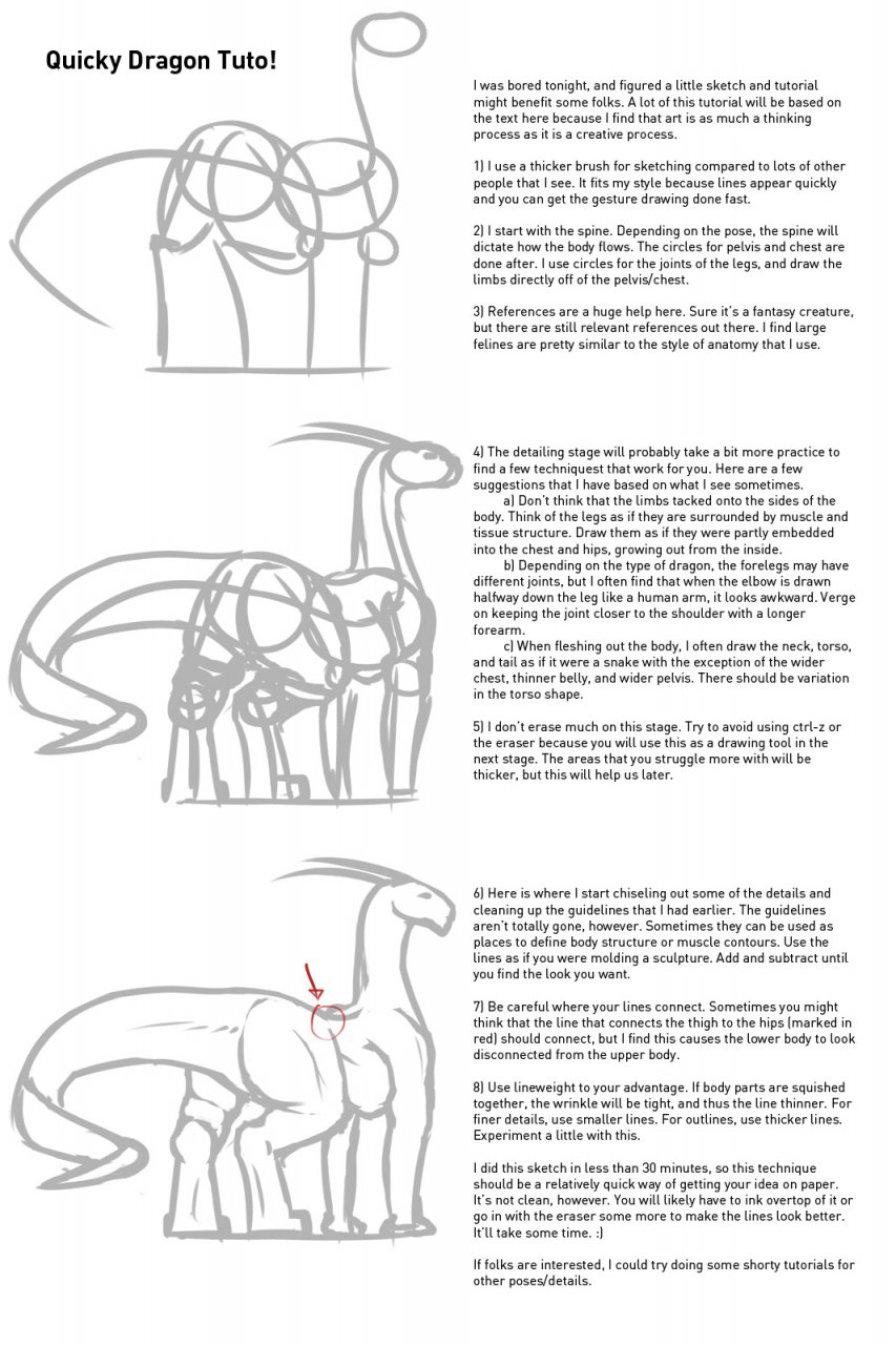 853x1280 A Quicky Tutorial - Dragon Sketch Tutorial