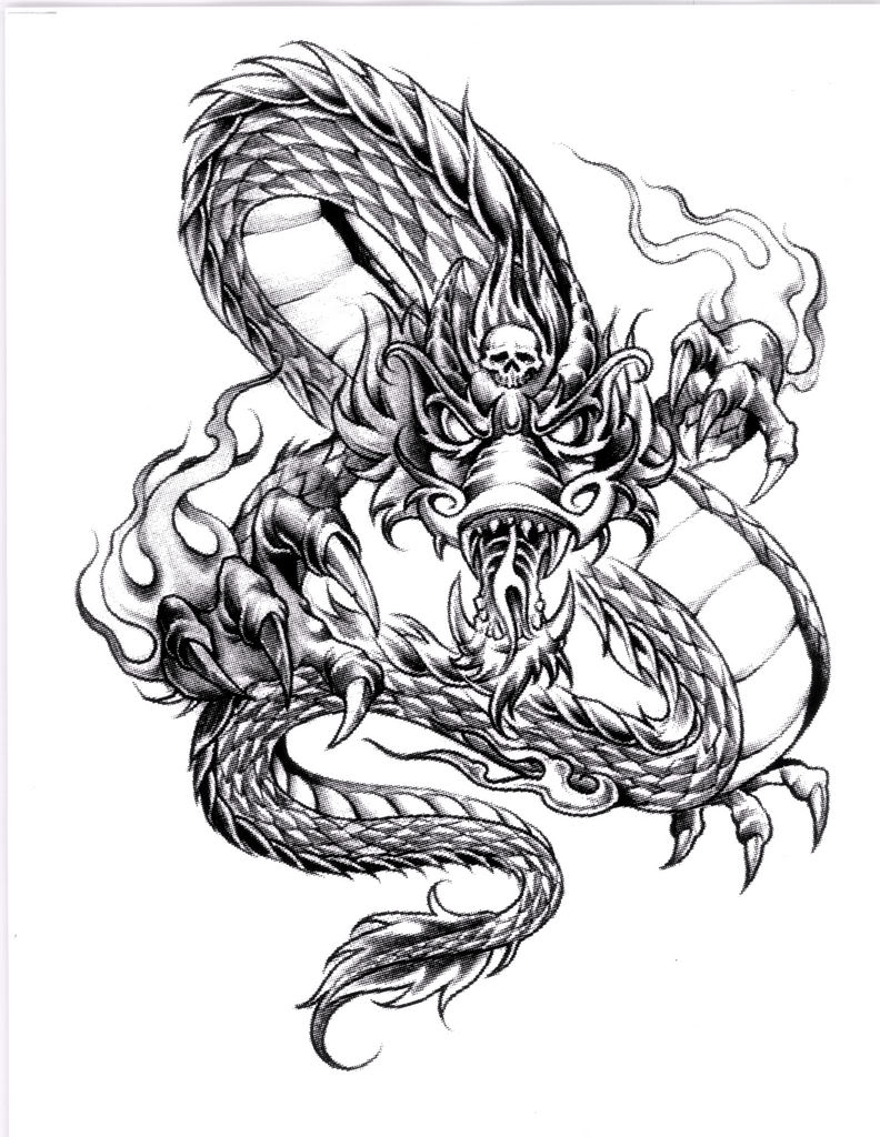 792x1024 Dragon Tattoos And Designs - Dragon Tattoo Sketch