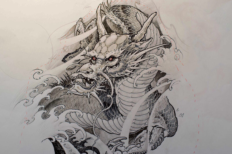 800x533 Inkworkshops - Dragon Tattoo Sketch