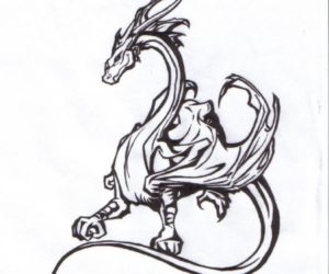300x250 Tattoo - Dragon Tattoo Sketch