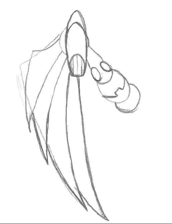 600x782 Robot Dragon Wing Sketch (Closed) Weasyl - Dragon Wings Sketch