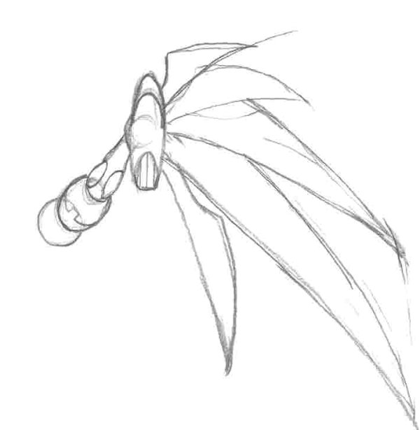 600x615 Robot Dragon Wing Sketch (Open) Weasyl - Dragon Wings Sketch