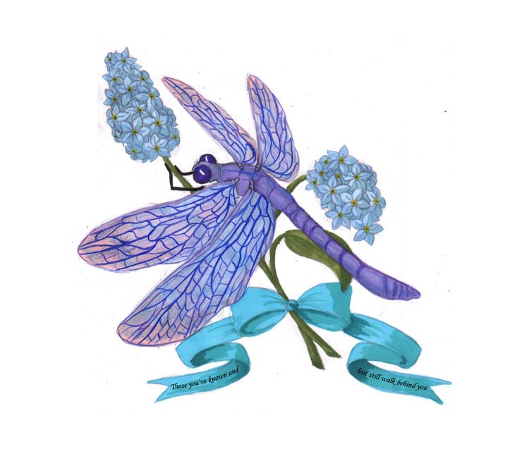 750x640 Drawn Dragonfly Purple - Dragonfly Tattoo Sketch