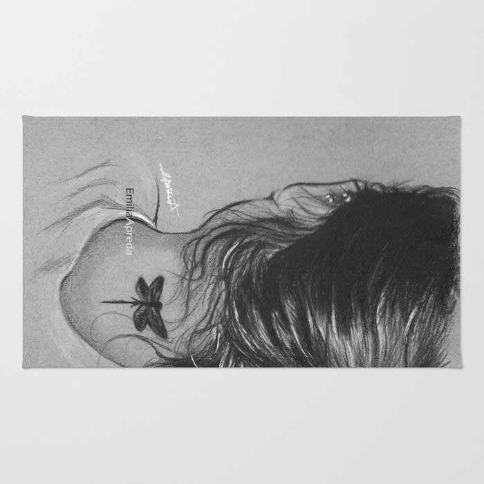 700x700 Lauren Jauregui Dragonfly Tattoo Sketch Rug By Emiliaapreda Society6 - Dragonfly Tattoo Sketch