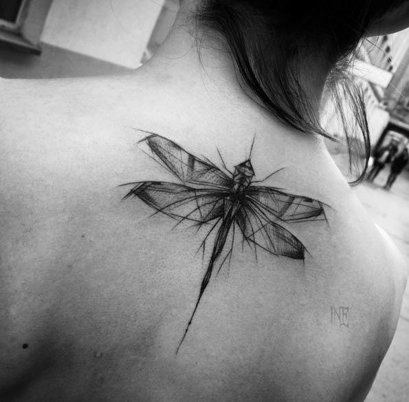 595x584 Dragonfly Tattoo Style Tattoos + Piercings - Dragonfly Tattoo Sketch