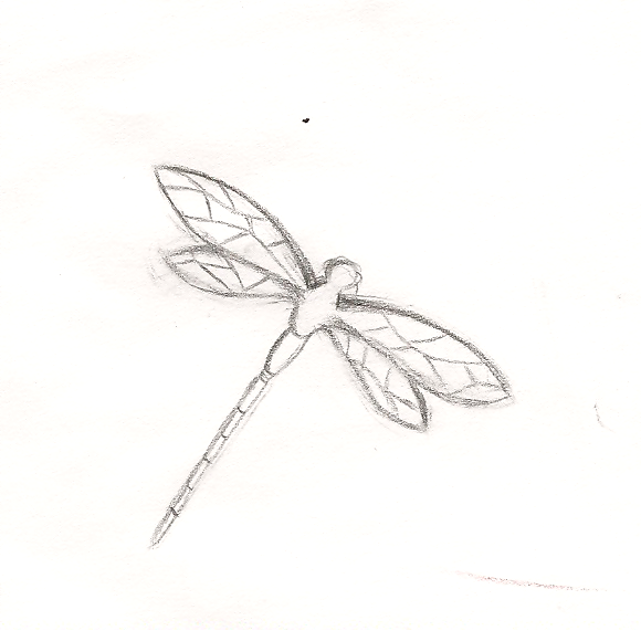580x571 Simple Dragonfly Drawing - Dragonfly Tattoo Sketch