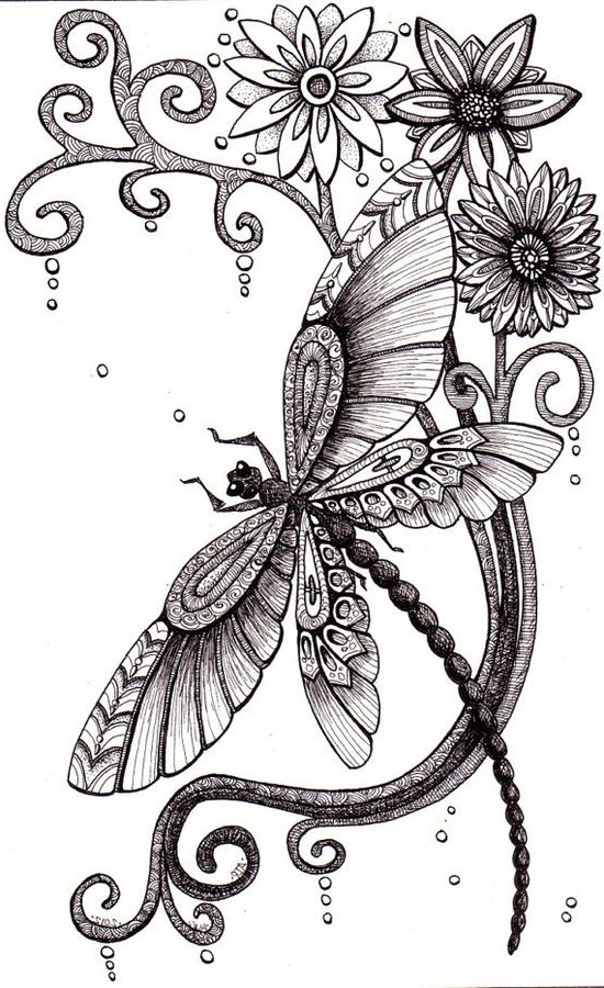 550x900 Dragonfly Tattoo Sketch Best Tattoo Ideas Gallery - Dragonfly Tattoo Sketch