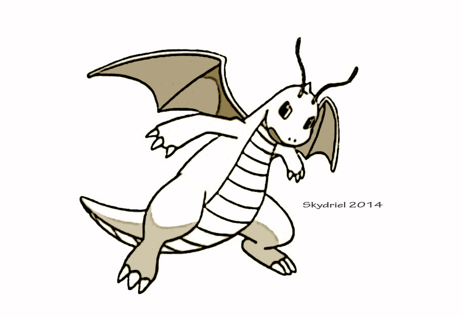 913x628 Dragonite Sketch By Skydriel - Dragonite Sketch