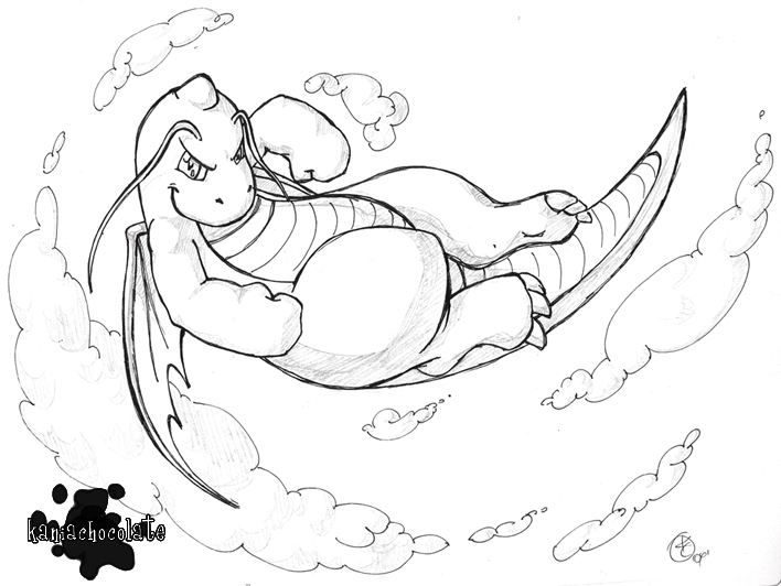 708x532 Dragonite Sketch By Kaniachocolate - Dragonite Sketch
