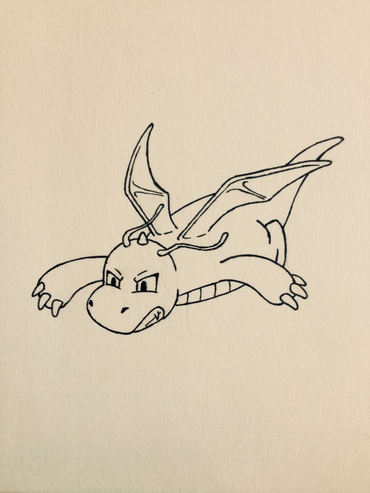 720x960 Dragonite Sketched By Myself ) Pokemon - Dragonite Sketch