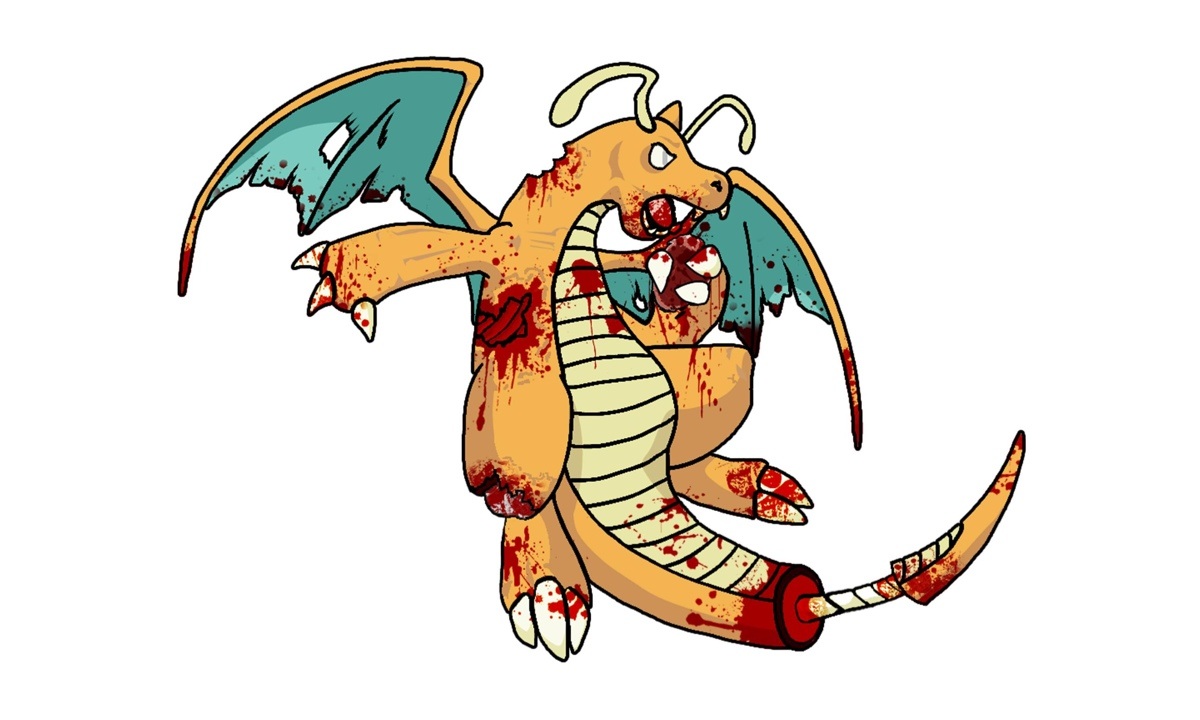 1200x720 Zombie Dragonite Tattoo Sketch. Bloody Hyperbeam Will Be Added - Dragonite Sketch