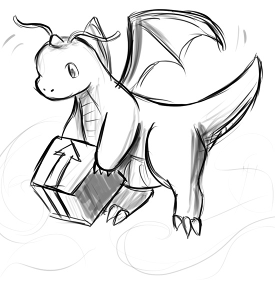 550x568 Dragonite Kelli Urabe - Dragonite Sketch