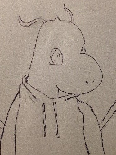 374x499 Dragonite Sketch By Icythepuppy - Dragonite Sketch