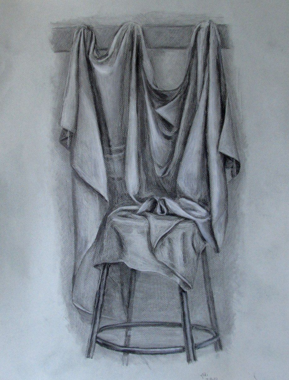 930x1223 Drapery Values Art 1 Form Value Drawings, Art And - Drapery Sketch