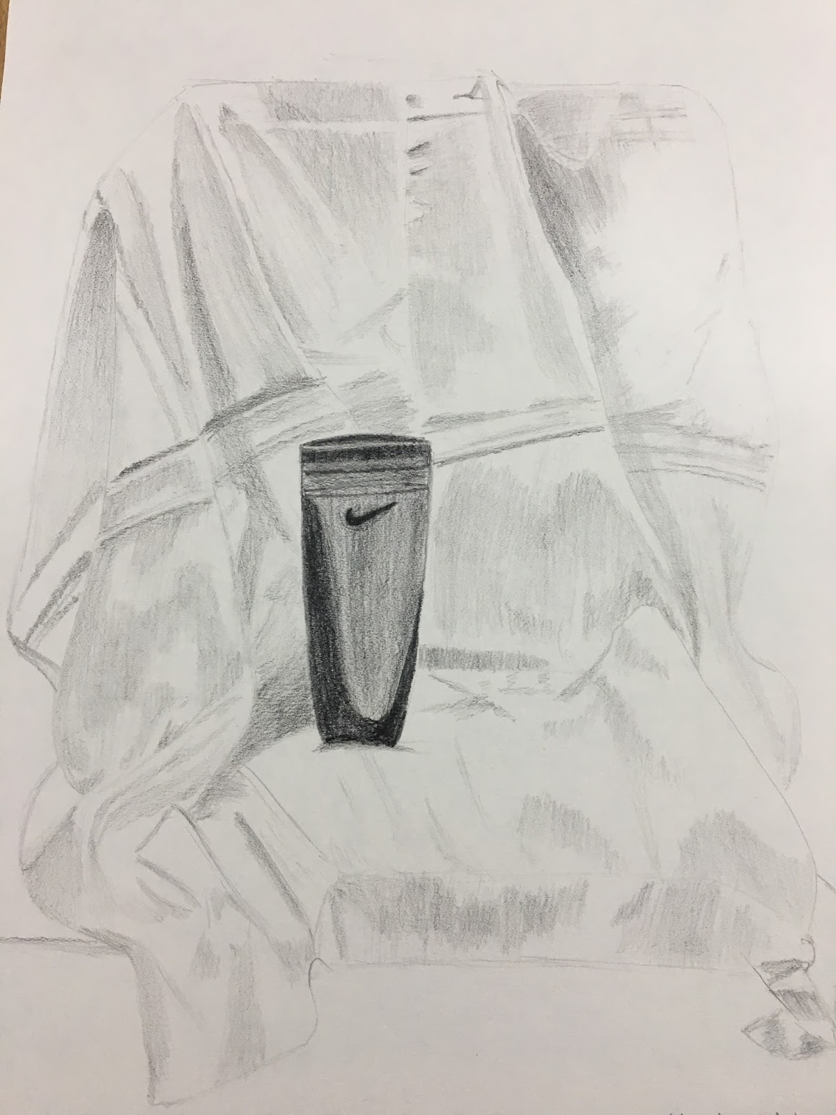 1200x1600 Pencil Sketch Drapey And Nike Bottle Sketch Artist - Drapery Sketch