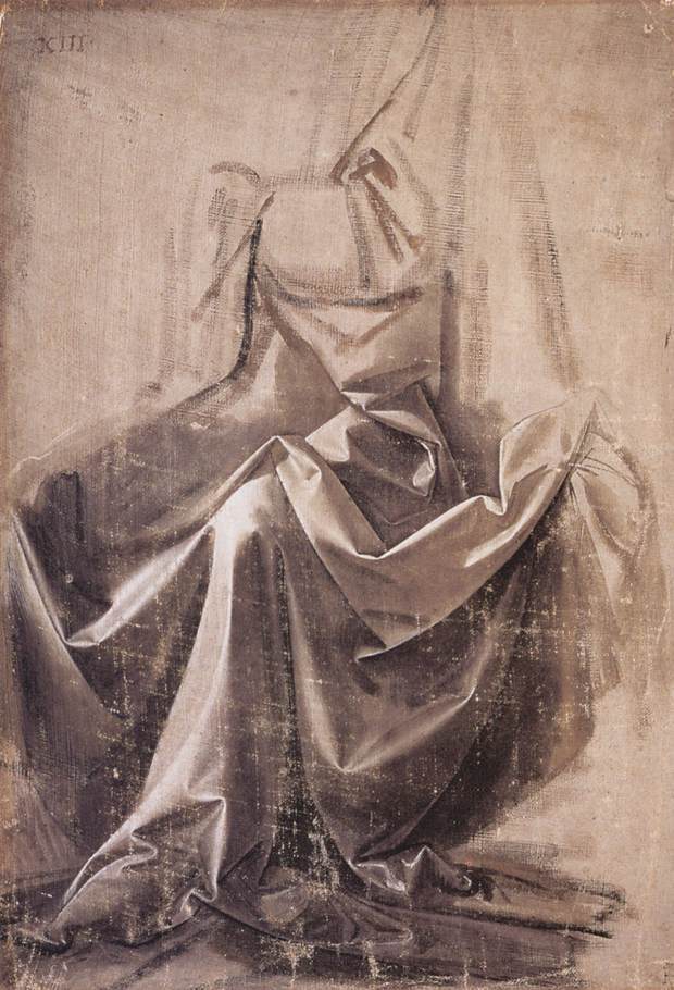 620x910 Artwork By Leonardo Da Vinci - Drapery Sketch