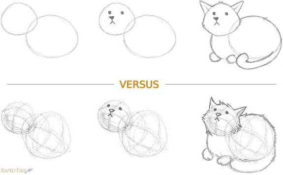 575x356 Lesson 3 Going From 2d To 3d Rapidfireart - Drawing Vs Sketch