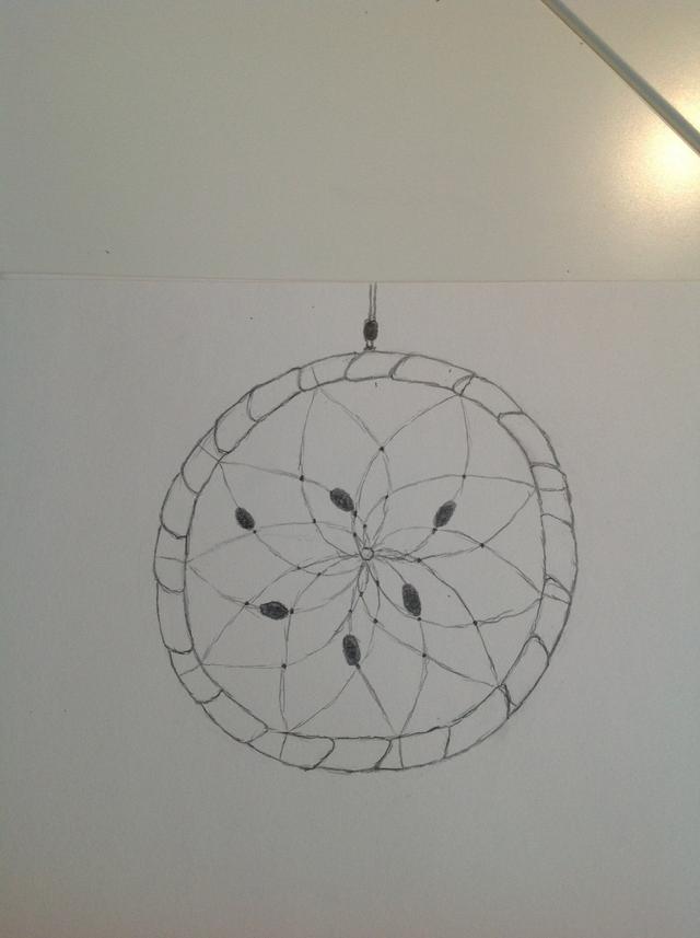 640x857 How To Draw A Realistic Dream Catcher - Dream Catcher Sketch