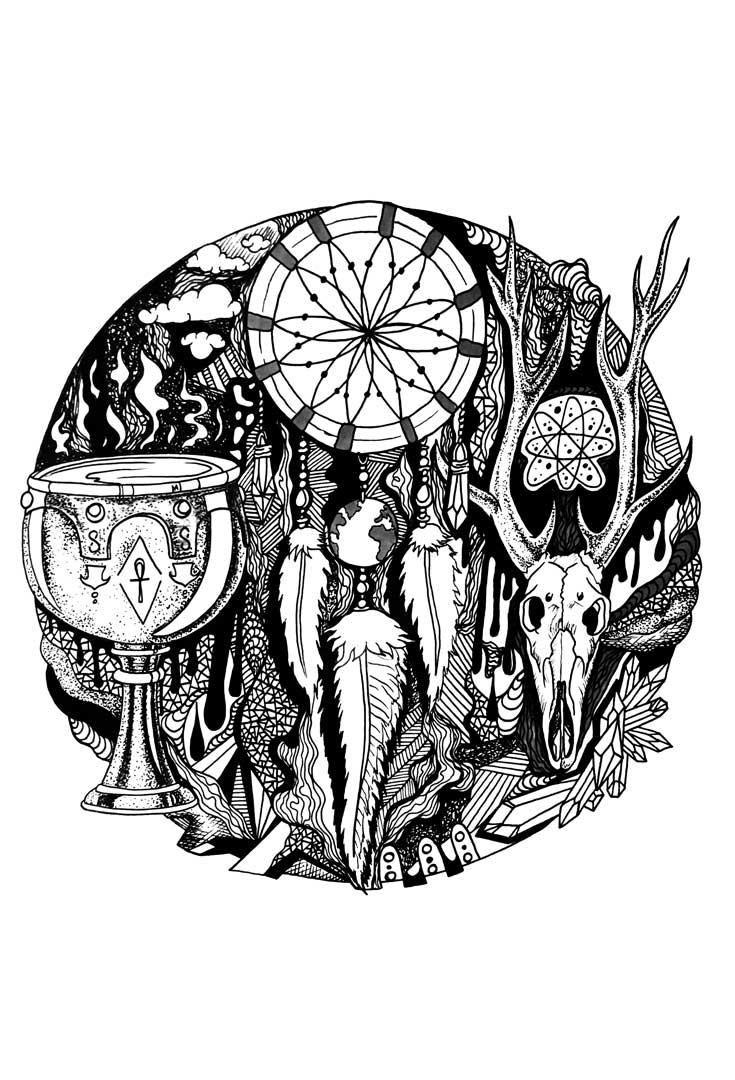 735x1080 Dream Catcher Drawing - Dream Catcher Sketch