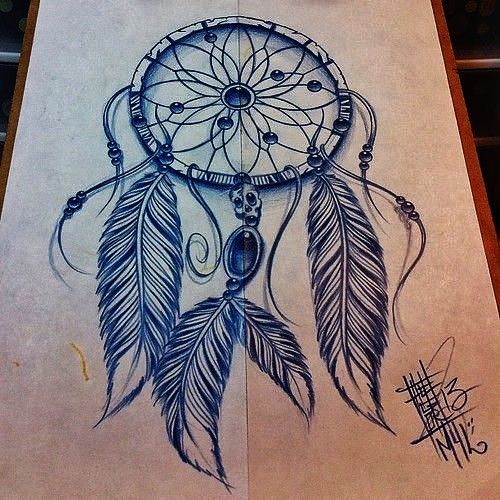 500x500 Dreamcatcher Tattoo Designs On Thigh Bkmmhld - Dream Catcher Tattoo Sketch