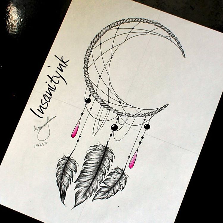 750x749 Moon Dreamcatcher Tattoos Tattoos, Tattoo Designs - Dream Catcher Tattoo Sketch