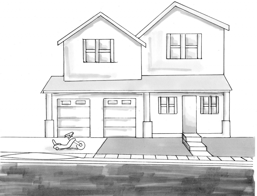 Cute Dream House Drawing Sketch Easy 