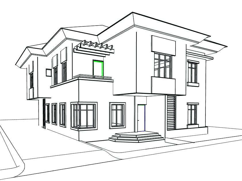 Modern Dream House Drawing Easy For Kids - Available on desktop only