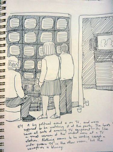 375x503 Saatchi Art 8.4.2001 Dream Drawing Control Room Drawing By David - Dream Room Sketch