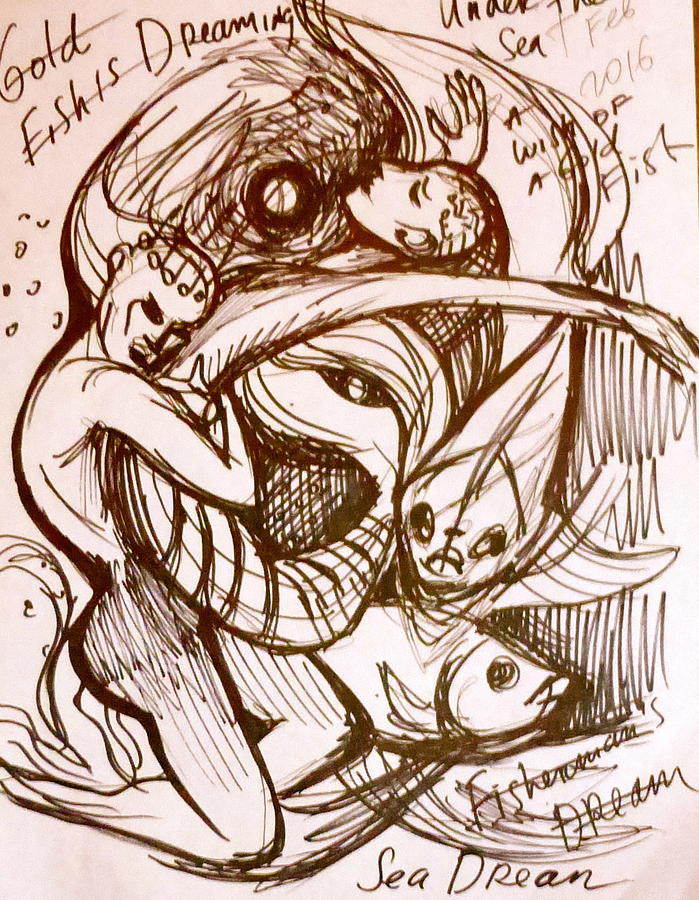 699x900 Sea Dream Sketch Drawing By Yelena Tylkina - Dream Sketch