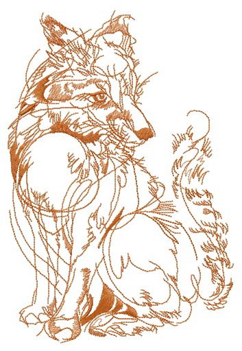 353x512 Fox In My Dream Sketch Embroidery Design Embroidery - Dream Sketch Machine