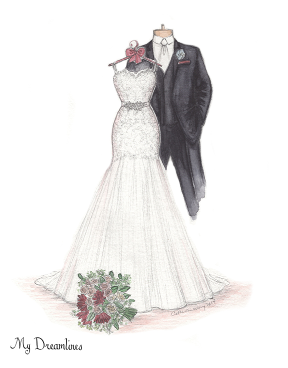 576x734 First Year Anniversary Gift - Dreamlines Sketch