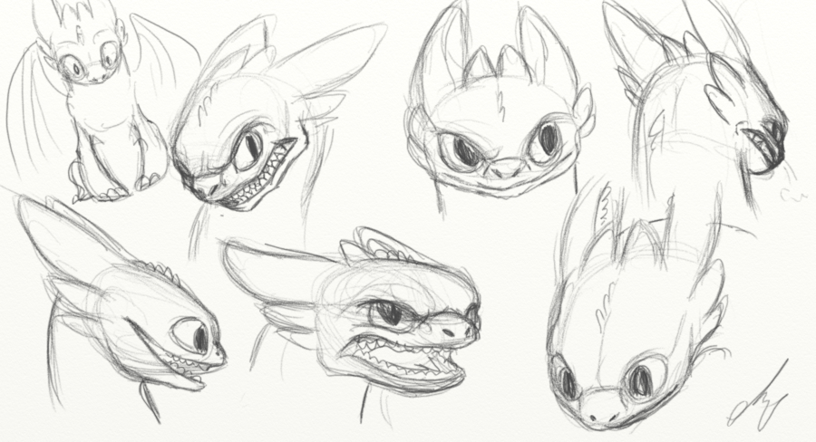 900x488 Toothless Sketches By Kanpekinasekai - Dreamworks Sketches