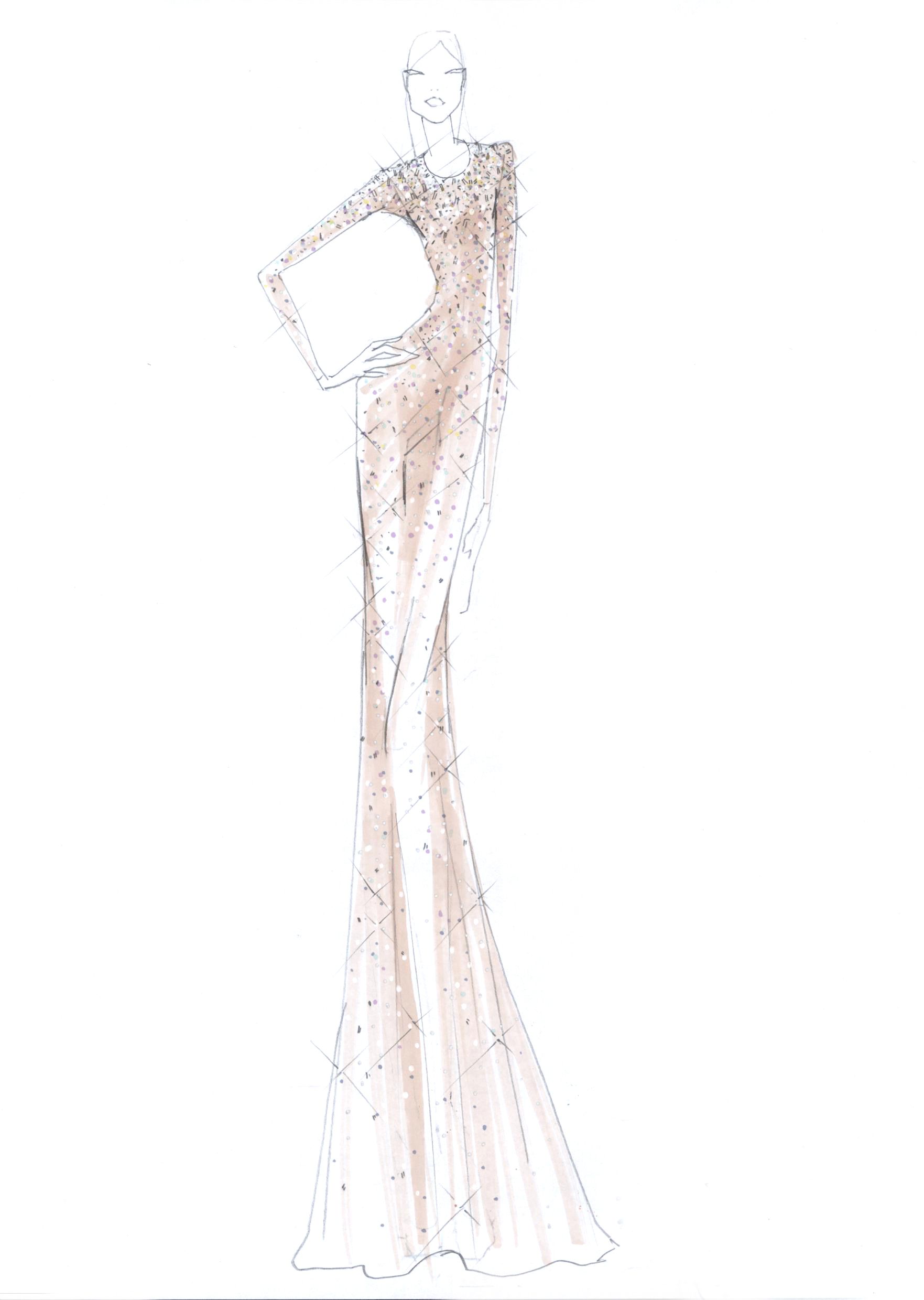 1763x2479 The Making Of - Dress Design Sketch